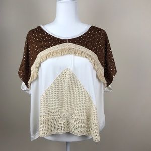 Judith March suede trim top